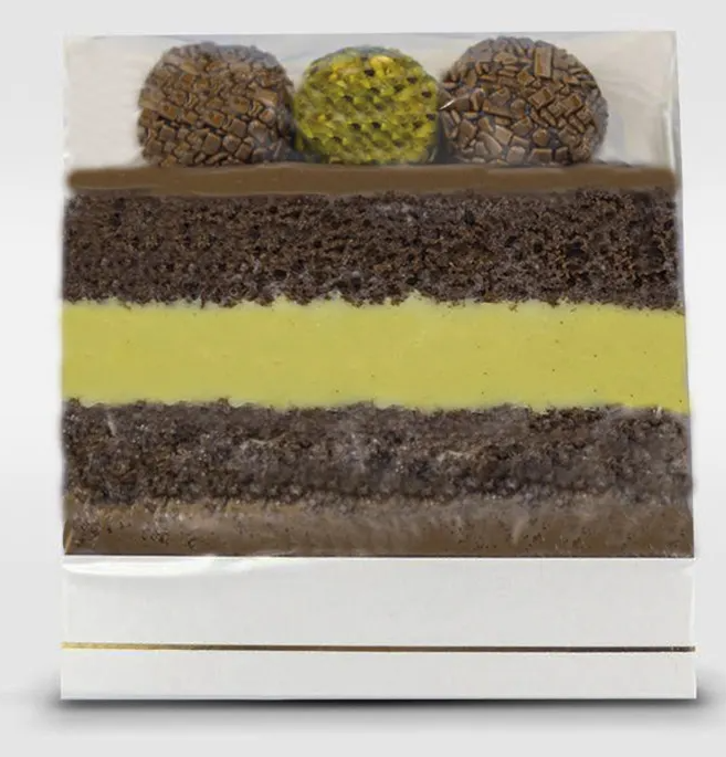 16528 - SLICE BOLO FATIA BRANCA C/ DOURADA 120X110X25mm C/5un - SULFORMAS 