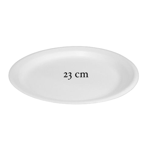 16688 - PRATO DE ISOPOR 23cm RASO C/100un - ISOBRAS