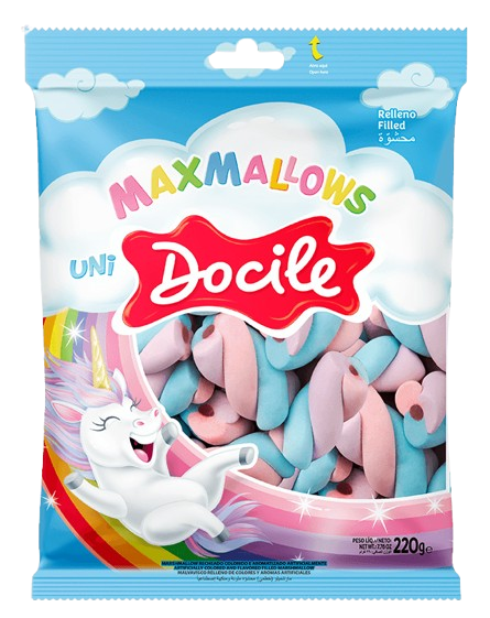 16823-MARSHMALLOW RECH TWIST UNICORNIO COLOR BAUN C/MOR 220g - DOCILE