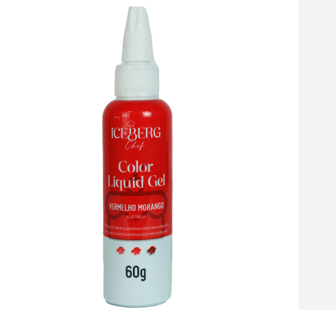 2934 - COLOR LIQUIDO GEL VERMELHO MORANGO 60g - ICEBERG