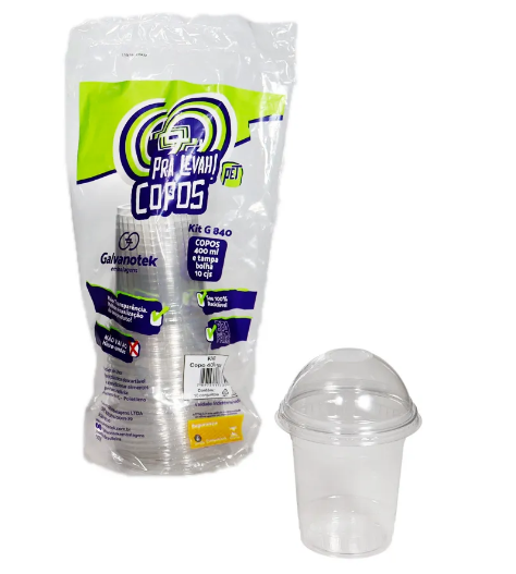 5177 - EMBALAGEM G840SF COPO 400ml C/TAMPA BOLHA C/10cj - GALVANOTEK