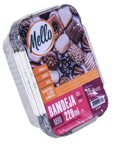 4328 - BANDEJA ALUM. M90 220ml C/10un - MELLO