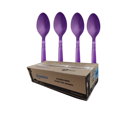380 - COLHER FORTE ROXA GRANEL PS C/500un - STRAWPLAST 