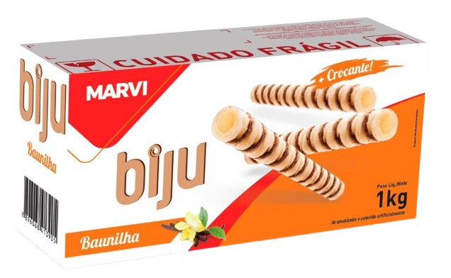 44 - CANUDO WAFFER BIJU BAUNILHA  1,0kg - MARVI