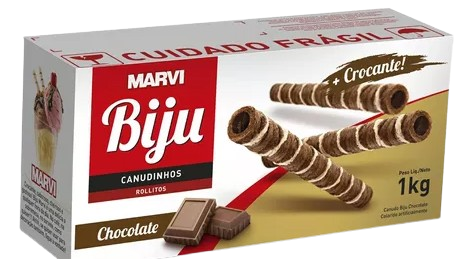 45 - CANUDO WAFFER BIJU CHOCOLATE 1,0kg - MARVI