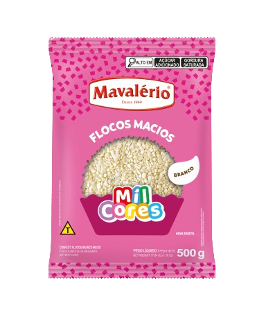 16013 - FLOCOS MACIO BRANCO 500g - MAVALERIO