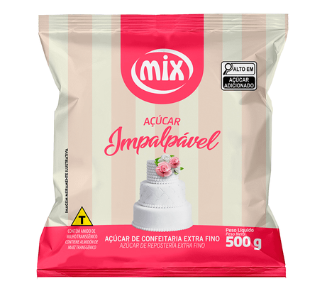 16412 - ACUCAR IMPALPAVEL EXTRA FINO 500g - MIX/ DUAS RODAS 