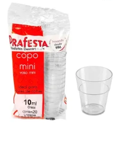 3348 - COPO MINI CRISTAL 10ml C/20un - PRAFESTA