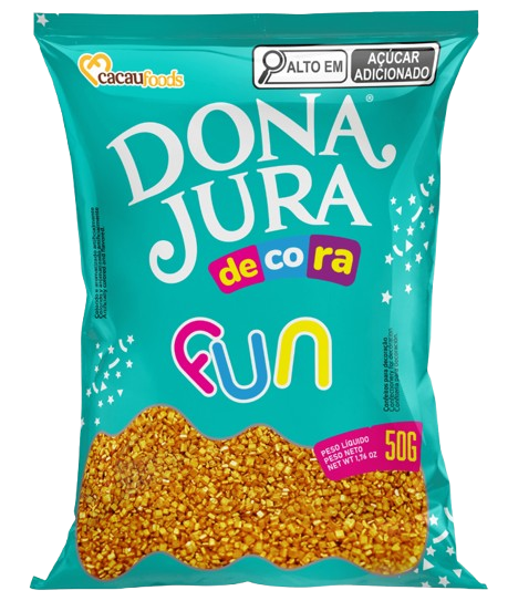 5992 - CONFEITO DECORA FUN SUGAR GOLD 50g - CACAU FOODS 