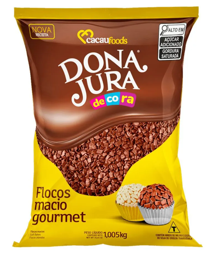 3640 - FLOCOS MACIO DONA JURA CHOCOLATE 1,005kg - CACAUFOODS