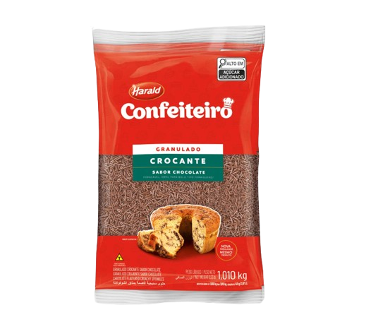 718 - GRANULADO CROCANTE ESCURO CONFEITEIRO 1,050kg - HARALD