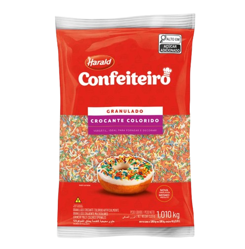 719 - GRANULADO CROCANTE COLORIDO CONFEITEIRO 1,050kg  - HARALD