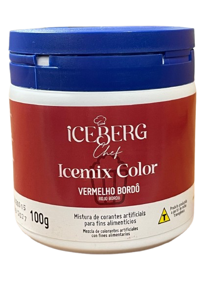 2231 - CORANTE ARTIFICIAL VERMELHO BORDÔ ICEMIX COLOR 100g - ICEBERG