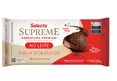 2171 - COBERTURA BARRA AO LEITE SUPREME 1,01kg - SELECTA/ DUAS RODAS