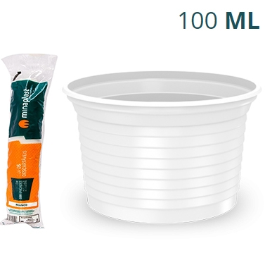 1350 - POTE 100ml ESTRIADO TRANSPARENTE C/100un - MINAPLAST
