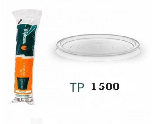 1357 - TAMPA TRANSP C/ 50un P/ POTES - 150/200/250ml E COPO - 400ml - TP-1500 - MINAPLAST