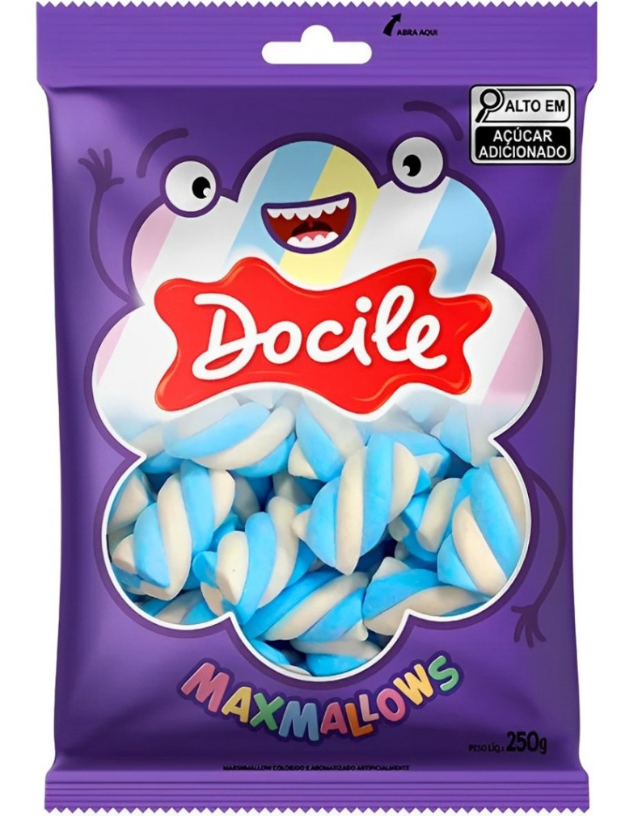 1405 - MARSHMALLOW TWIST AZUL BRANCO BAUNILHA 250g - DOCILE 