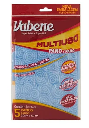 4205 - PACOTE C/ 5 PANOS 30X50cm AZUL - VABENE