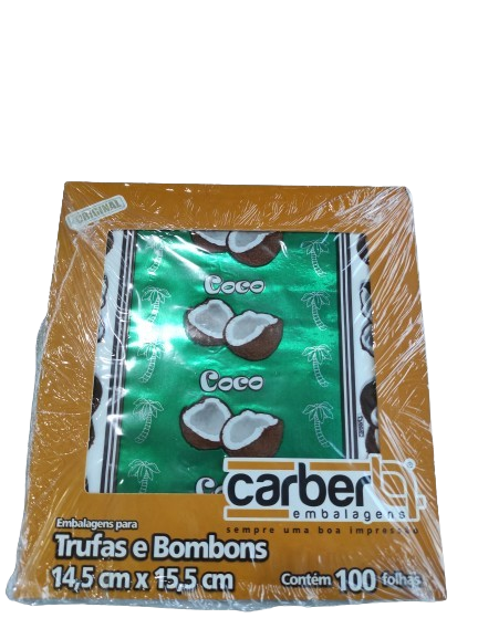 993 - EMBALAGEM TRUFA COCO 14,5x15,5cm C/100un - PC/CROMUS