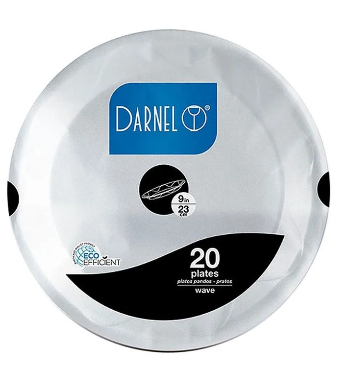 2781 - PRATO RASO EPS ISOPOR 23cm BRANCO C/20un - DARNEL