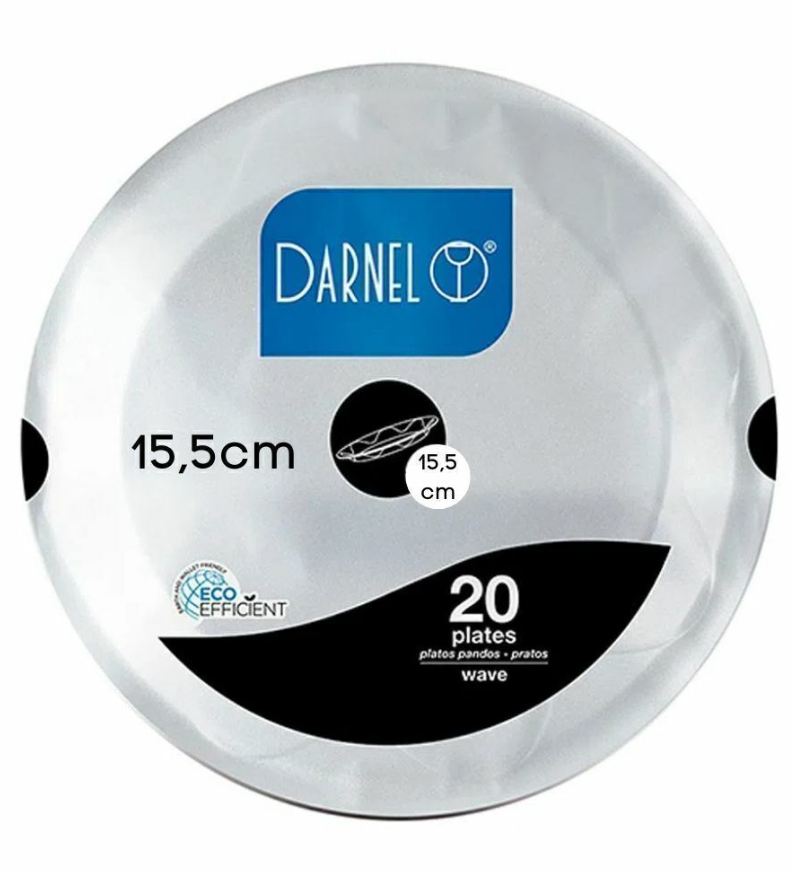 2779 - PRATO RASO EPS ISOPOR 15.5cm BRANCO C/20un - DARNEL