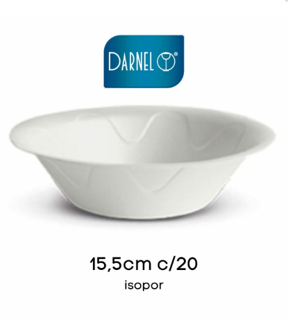 2780 - PRATO FUNDO EPS ISOPOR 15.5cm BRANCO C/20un - DARNEL