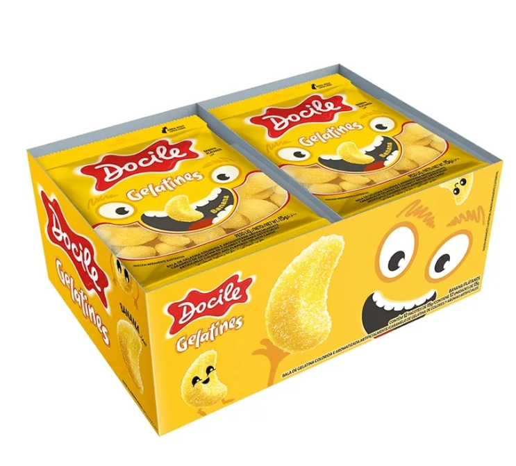 5342 - GOMA GELATINA MINI BANANA 12X15g - DOCILE 
