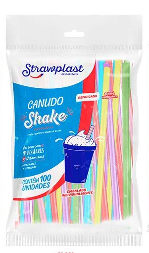 3562 - CANUDO SHAKE SACHE MISTO 8mm C/100un PP CS-328 - STRAWPLAST