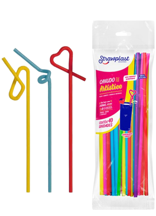4759 - CANUDO ARTISTICO FLEX MISTO C/ 40un - STRAWPLAST