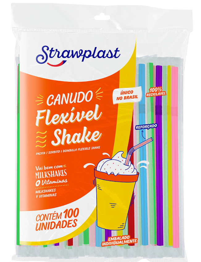 5264 - CANUDO FLEXIVEL SHAKE SACHE MISTO 8MM C/100un - STRAWPLAST