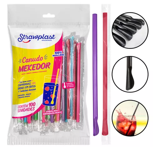 16275 - CANUDO MEXEDOR SACHE MISTO C/ 100un PP - STRAWPLAST 