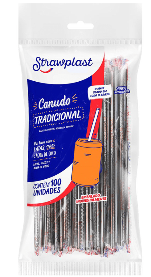 393 - CANUDO TRADICIONAL SACHE PRETO 5mm C/100un PP CS-331 - STRAWPLAST