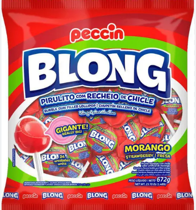 16885 - PIRULITO BLONG MORANGO 672g - PECCIN