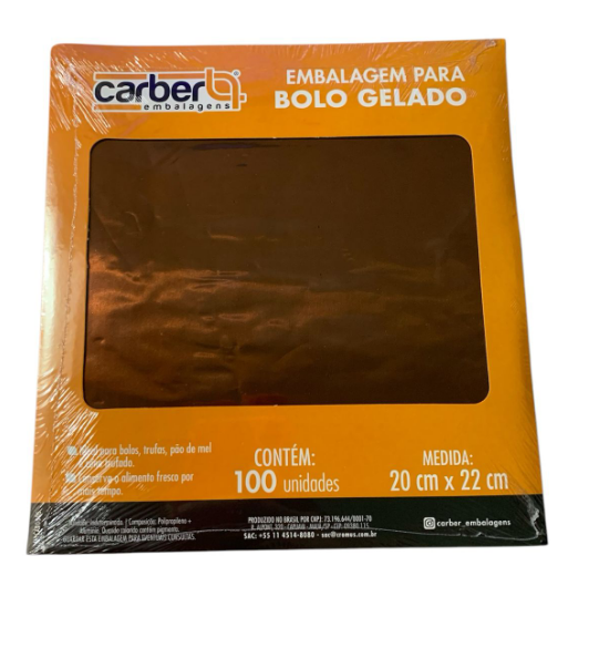 16905 - PAPEL ALUM BOLO GELADO MARROM 20x22 C/100un - PC/ CROMUS