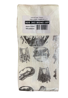16921 - SACO DELIVERY SOS BRANCO IMPRESSO 3kg C/100un - CHIARA