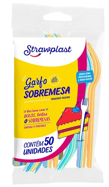 16954 -GARFO SOBREMESA CANDY MISTO C/50un - STRAWPLAST