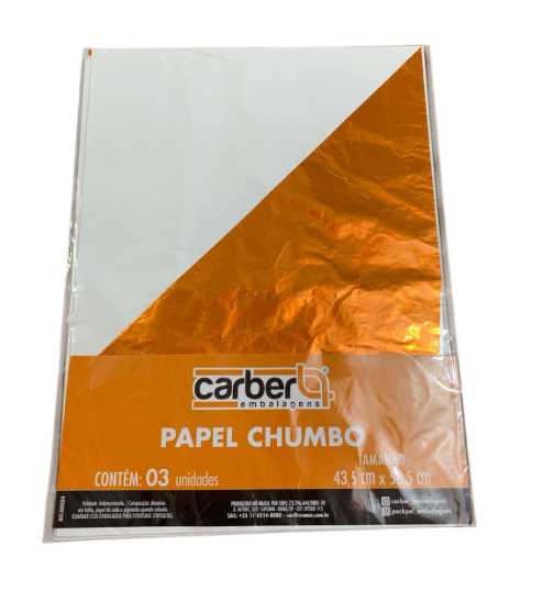 16974 - PAPEL CHUMBO LARANJA 43,5x58,5 C/3un - PC/ CROMUS