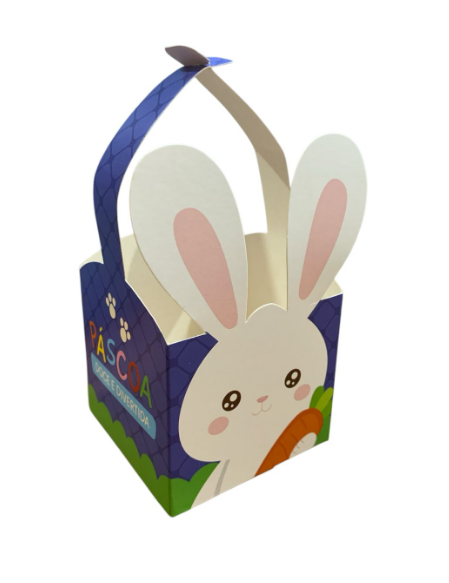 16969 - CESTINHA C/ALCA ALEGRIA AZUL 7,4x7,4x7,8 - PC/ CROMUS