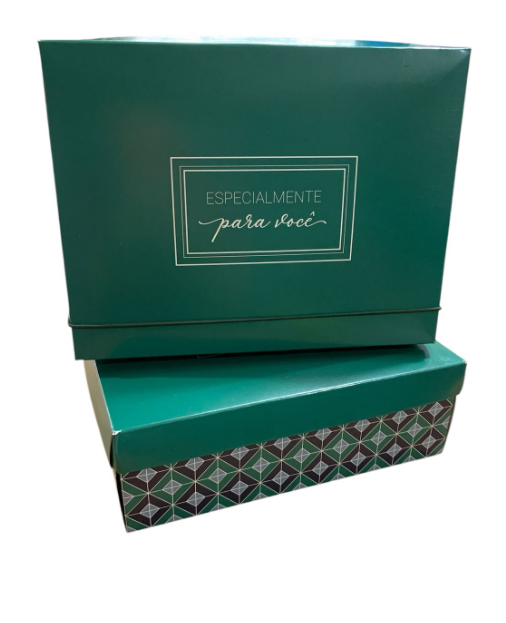 16966 - CAIXA RETANGULAR C/TAMPA ESQUADROS VERDE P  24X18X8 - PC/CROMUS