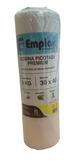 16987 - BOBINA PICOTADA PREMIUM PEBD 30x40 KG  - EMPLAV