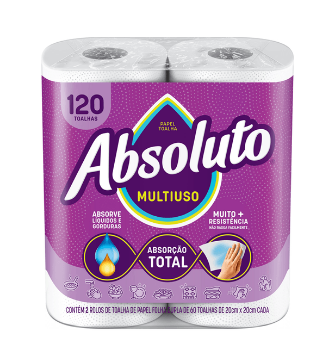 17046 - PAPEL TOALHA ROLO 2x60 - ABSOLUTO