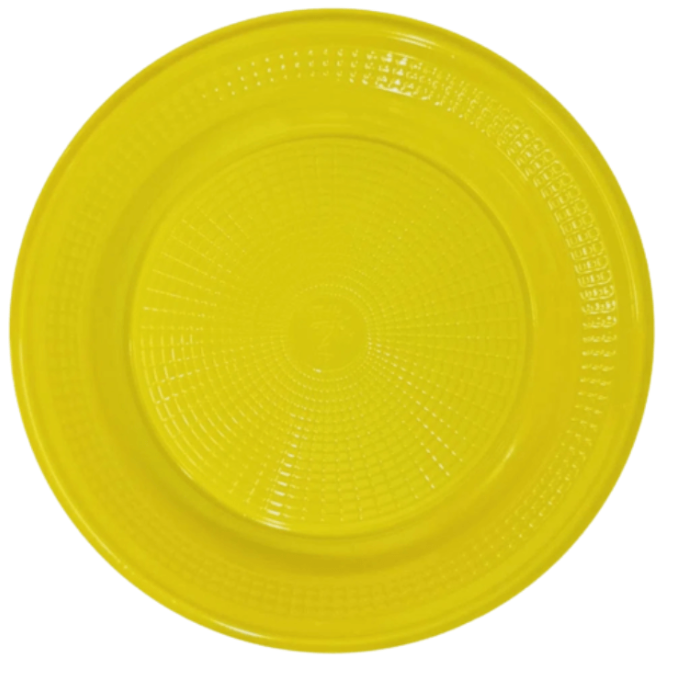 17056 -PRATO RASO 15cm BIO AMARELO C/10un - TRIK TRIK