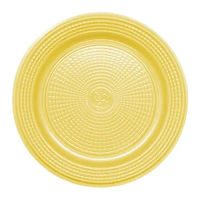 17075 - PRATO RASO 18cm BIO AMARELO C/10un - TRIK TRIK