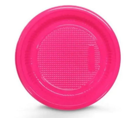 17061 - PRATO RASO 18cm BIO PINK C/10un - TRIK TRIK