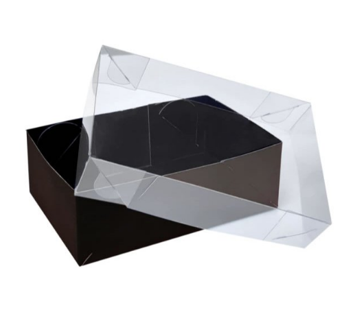 2434 - CAIXA MARROM C/ TP ACETATO PARA 6 DOCES - PLAC