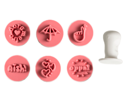 17089 - KIT CARIMBOS DORAMA ROSA BEBE 2cm - BLUE STAR