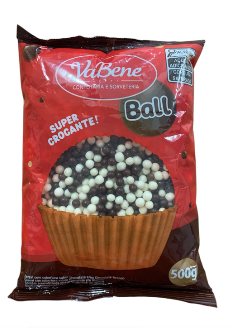 5104 - CEREAL MINI C/ COBERTURA CHOCOLATE AO LEITE E BRANCO 500g - VABENE