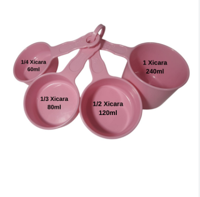 17154 - JOGO DE XICARA MEDIDORA ROSA C/4un -SOLRAC