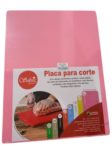 17159 - PLACA EM POLIETILENO ROSA 8x300x400mm - SOLRAC