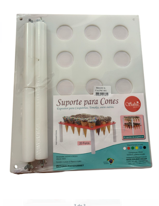 17158 - SUPORTE P/ CONE BRANCO 5x245x295mm - SOLRAC